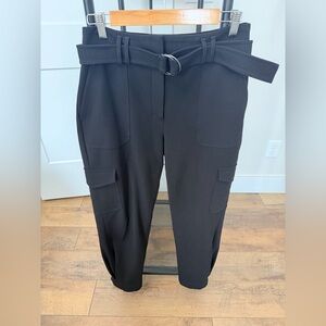 Express Black Cargo Belted Ankle Trousers - Women